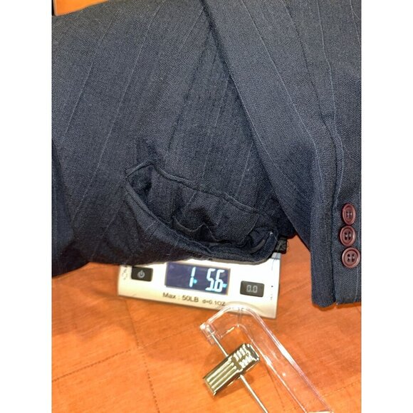 Giorgio Armani  Le Collezioni Navy Pinstripe Wool Double-Breasted Blazer Jacket - Picture 7 of 7